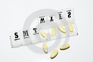 Medicine and herb in weekly box