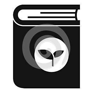 Medicine herbs book icon, simple style