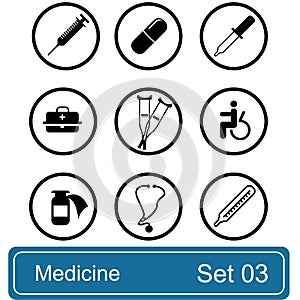 Medicine icon set