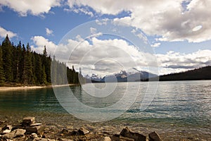 Medicine lake in Jasper (Alberta) in Canada