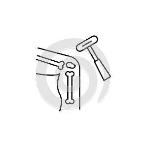 Medicine leg bone icon. Simple line, outline  of human skeleton icons for ui and ux, website or mobile application on white