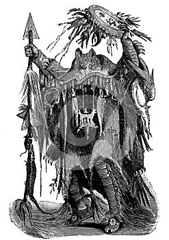 Medicine man, shaman illustration