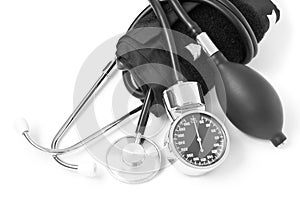 Medicine object. blood pressure with stethoscope