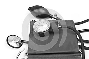 Medicine object. blood pressure with stethoscope