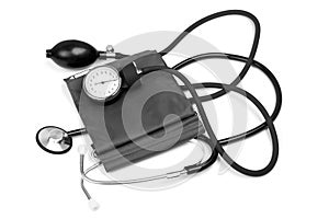 Medicine object. blood pressure with stethoscope