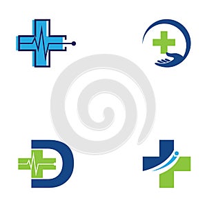 Medicine Pharmacy Health Logo Medical Herbal Plus Icon Health Care Symbol Vector Design.