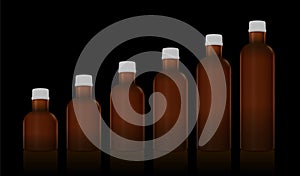 Medicine Phials Pharmaceutical Bottles Set Different Sizes