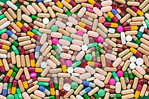 Medicine pills background, texture. Health pharmacy concept