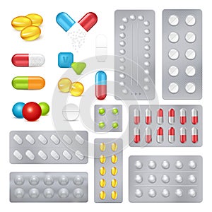 Pastillas cápsulas realista fotos colocar 