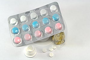 Medicine pills for healing illness