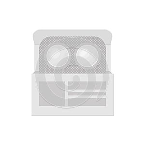 Medicine and pills in pack vector white realistic icon