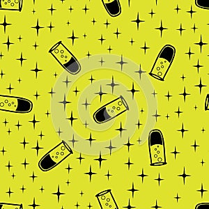 Medicine pills seamless doctors care pattern for wrapping paper and linens and fabrics and medicaments packaging