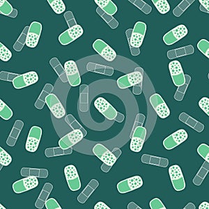 Medicine pills seamless doctors care pattern for wrapping paper and linens and fabrics and medicaments packaging