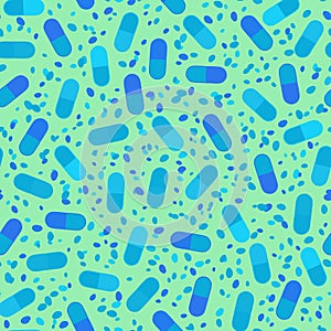 Medicine pills seamless doctors care pattern for wrapping paper and linens and fabrics and medicaments packaging