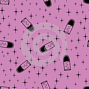 Medicine pills seamless doctors care pattern for wrapping paper and linens and fabrics and medicaments packaging