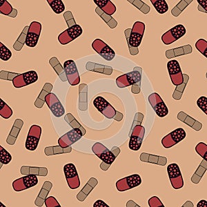 Medicine pills seamless doctors care pattern for wrapping paper and linens and fabrics and medicaments packaging