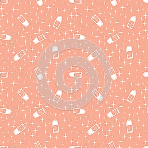 Medicine pills seamless doctors care pattern for wrapping paper and linens and fabrics and medicaments packaging