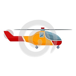 Medicine rescue helicopter icon, cartoon style