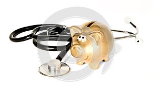 Medicine stethoscope with golden money-box