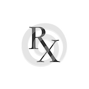 Medicine symbol Rx prescription icon isolated