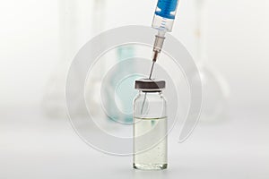 A medicine syringe with vial