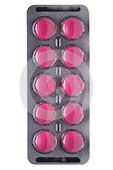 Medicine tablets in brown blister pack