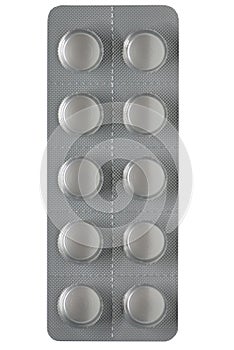 Medicine tablets in brown blister pack