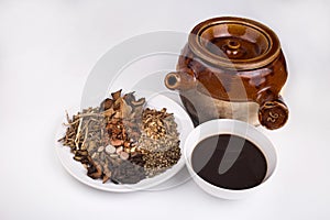 Medicine tea with pot