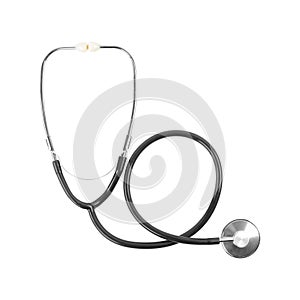 Medicine - Top view stethoscope isolated