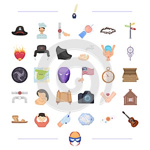 Medicine, travel, astronomy and other web icon in cartoon style.instrument, man, face icons in set collection.