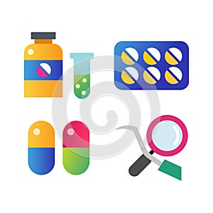 Medicine vector icons set.