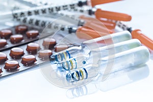 Medicine Vials with syringe.