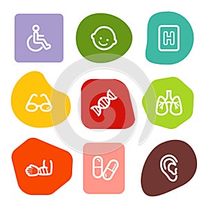 Medicine web icons set 2, colour spots series