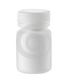 Medicine white pill bottle isolated without shadow clipping path - photography photo