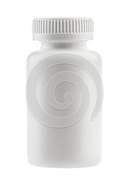 Medicine white pill bottle isolated without shadow clipping path - photography photo