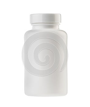 Medicine white pill bottle isolated without shadow clipping path - photography photo