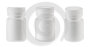 Medicine white pill bottles isolated without shadow - photography photo