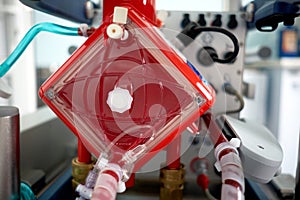 Medicine. Working ecmo machine in intensive care department. Closeup