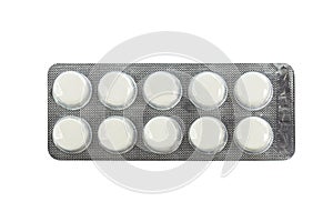 Medicines in blister packs isolated on white background