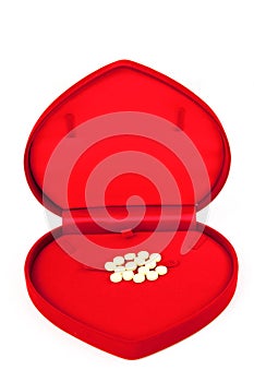 Medicines in heart shape luxury box