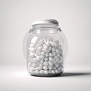 medicines in a jar, whyte background photo