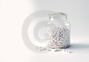 medicines in a jar, whyte background photo