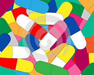 Medicines pills and capsules vector illustration