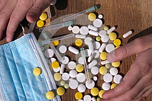 Medicines, pills for treatment, respirators, syringes,
