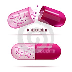 Medicines with Probiotic Bacteria Realistic Vector