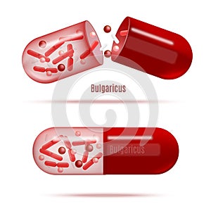 Medicines with Probiotic Bacteria Realistic Vector