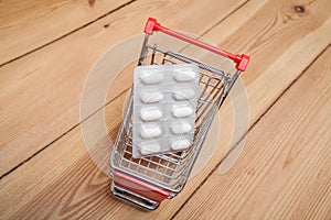 Medicines in shopping cart