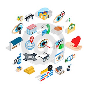 Medico icons set, isometric style photo