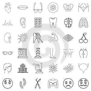 Medico icons set, outline style photo