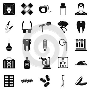 Medico icons set, simple style